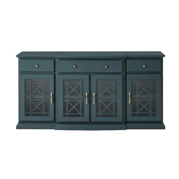 Walker Edison Furniture Company Landon Fretwork 60 in. Dark Teal 4