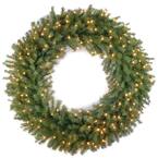 National Tree Company 42 in. Norwood Fir Artificial Wreath with Clear ...