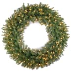 National Tree Company 42 in. Norwood Fir Artificial Wreath with Clear ...