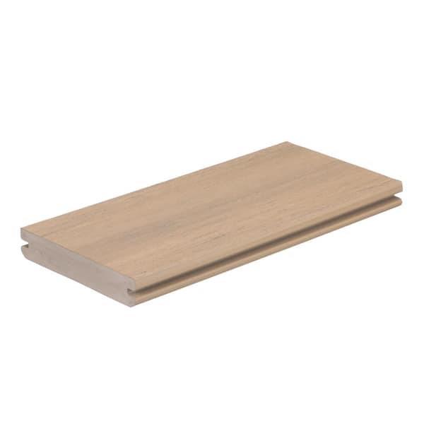 Advanced PVC Vintage 5/4 in. x 6 in. x 20 ft. Grooved Weathered Teak PVC Deck Board(Actual: 1 in. x 5 1/2 in. x 20 ft. )