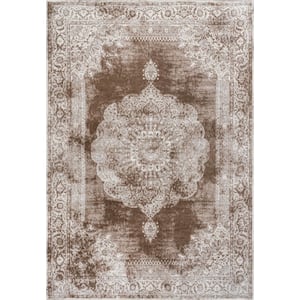 Rosalia Cottage Medallion Cream/Brown 3 ft. x 5 ft. Area Rug