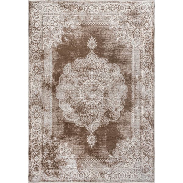 Rosalia Cottage Medallion Cream/Brown 4 ft. x 6 ft. Area Rug