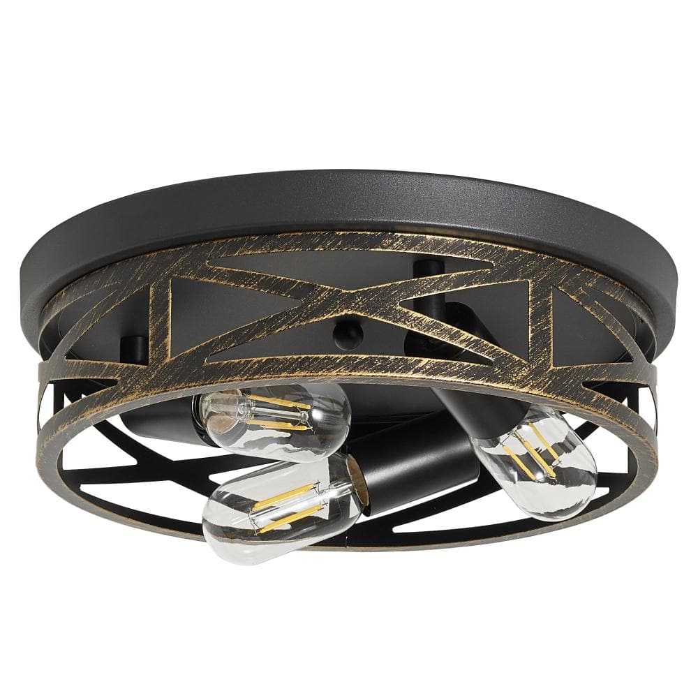 3-Light 12.58 in Diameter Round Dimmable Modern Metal Ceiling Light in Black and Gold,Compatible with E26 Bulbs price history on PriceWatchPro
