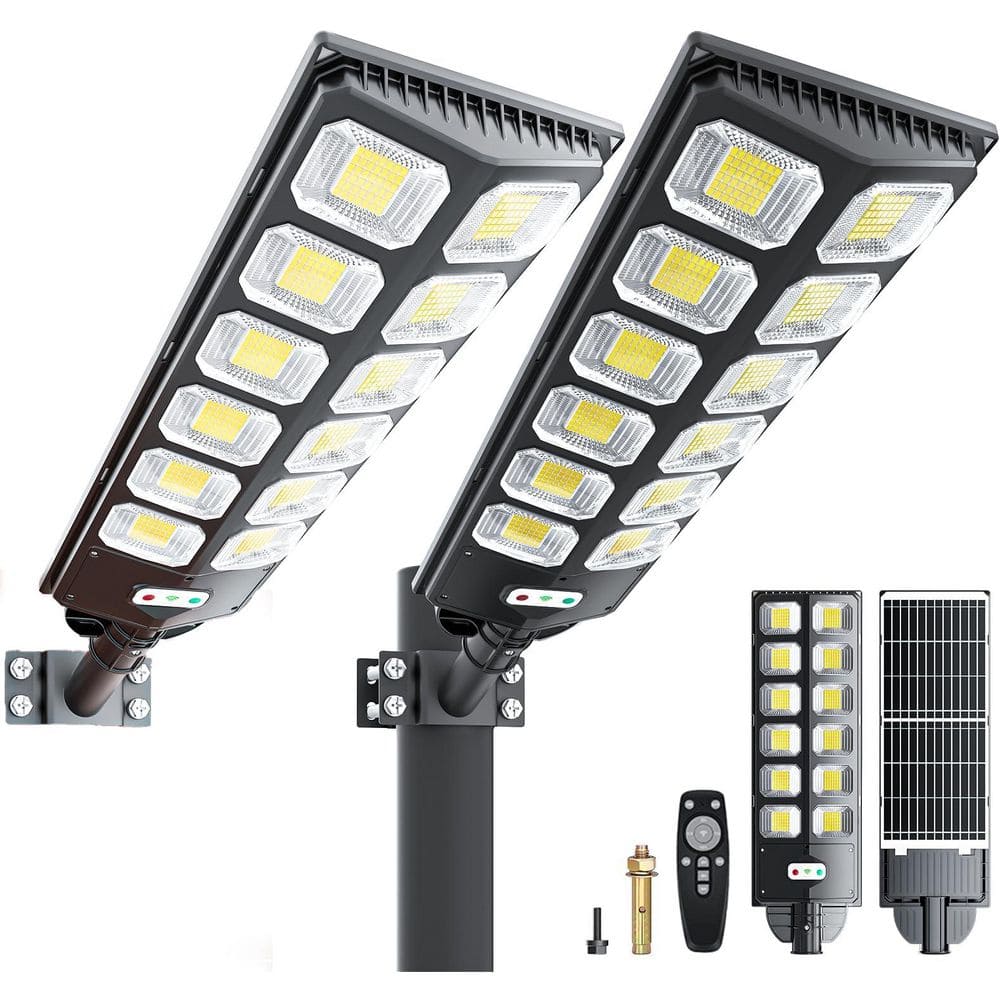 Vrbgify 6500K 15000 Lumen LED Solar Street Work Light Outdoor