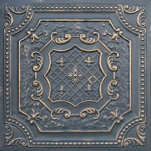 Bijou and Bee Bee Charcoal Copper 1.6 ft. x 1.6 ft. Decorative Foam Glue Up Ceiling Tile (259.2 sq. ft./case)