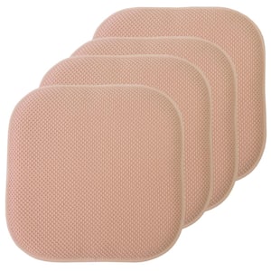 Honeycomb Memory Foam Square 16 in. W x 16 in. D Non-Slip Back Chair Cushion, Blush (4-Pack)