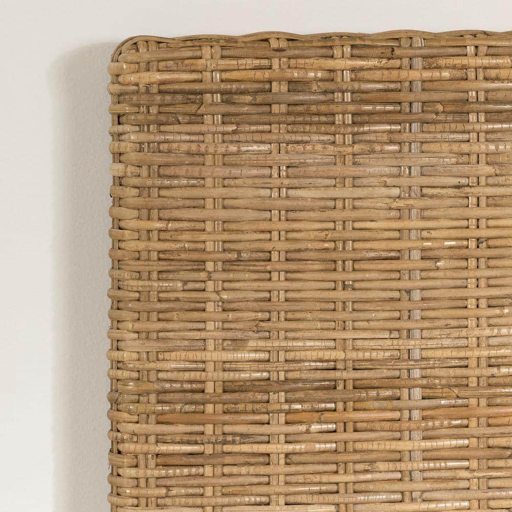 Avilla Full Size Brown Rattan Panel Headboard