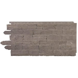 Stacked Stone 45 in. x 20-1/4 in. Polymer Smoke Gray Vinyl Siding (10-Pack)