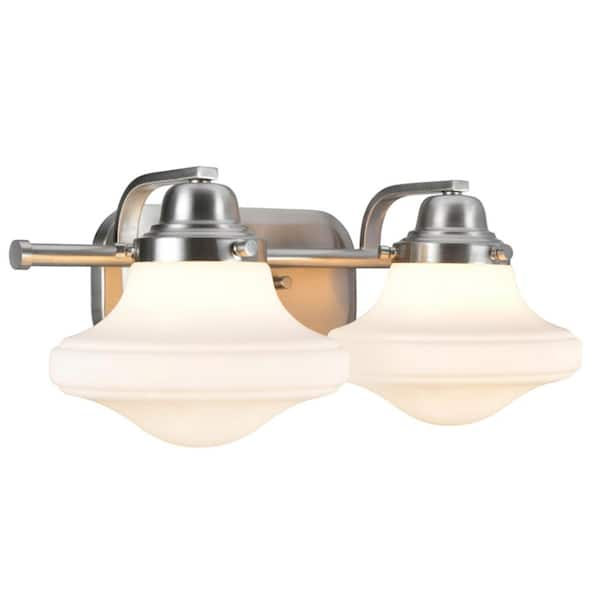 Aspen Creative Corporation 2-Light Brushed Nickel Vanity Light with ...