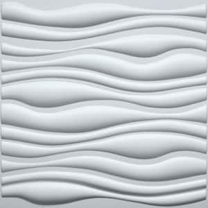 Falkirk Ross 2/25 in. x 19.7 in. x 19.7 in. White PVC Wave 3D Decorative Wall Panel 10-Pack