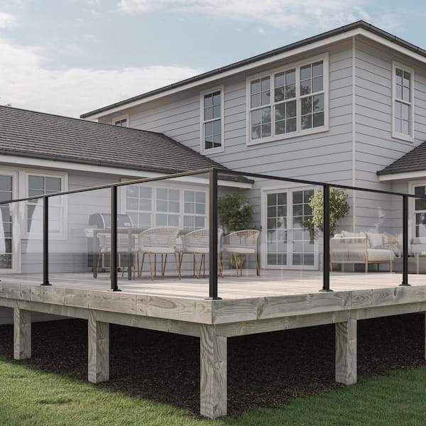 Portia 2 in. x 2 in. x 3.44 ft. Black Aluminum Half Metal Fence Post