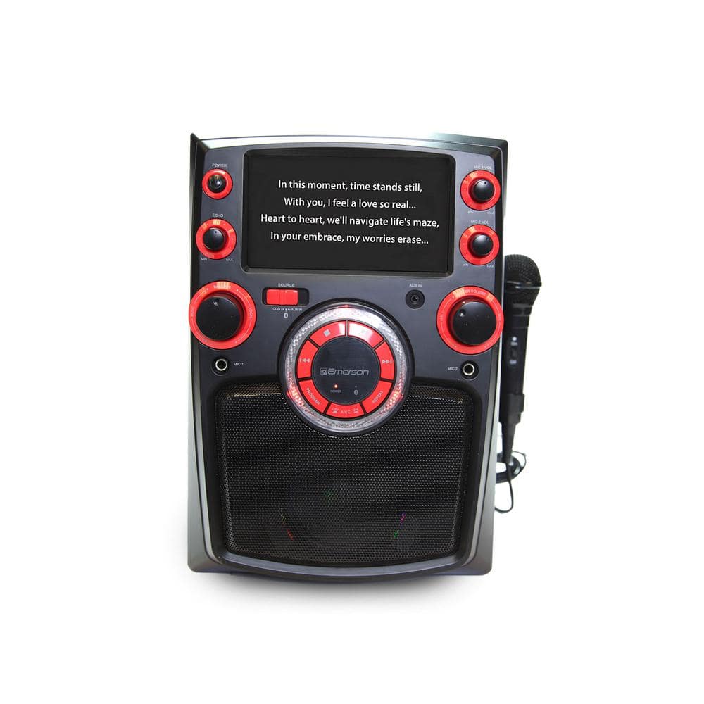 Emerson Portable Bluetooth Karaoke System with 7 in. LCD Display, Black (EK-6002)