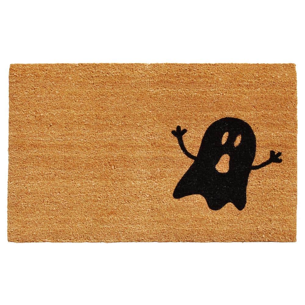 Natural/Black Ghost 24 in. x 36 in. Coir Door Mat