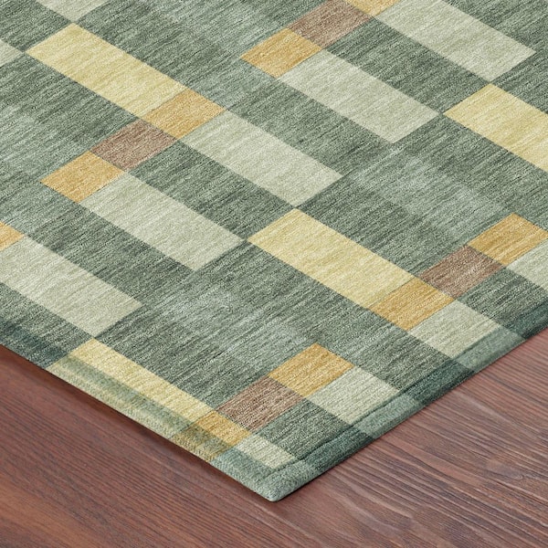 Chantille Machine Washable Indoor/Outdoor Abstract ACN2548 Basil 2 ft. x 3 ft. Accent Rug