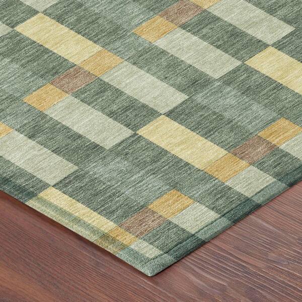 Chantille Machine Washable Indoor/Outdoor Abstract ACN2548 Basil 8 ft. x 10 ft. Area Rug