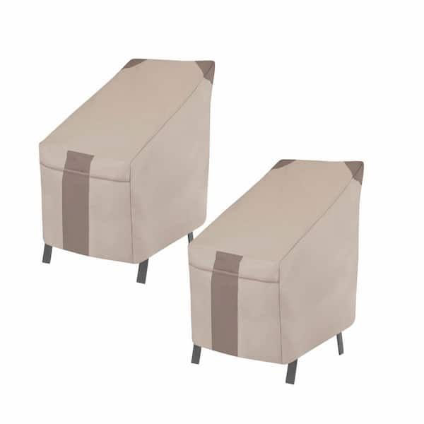 MODERN LEISURE 25.5 in. L x 35.5 in. W x 34 in. H, Beige Monterey High Back Patio Chair Cover, (2-Pack)