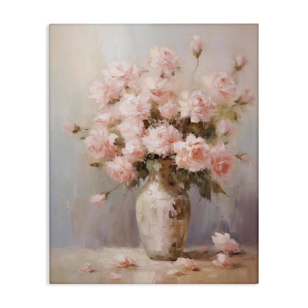 Dainty Pink Rose Vase by Arlington Prints Unframed Nature Graphic Art Print 30 in. x 24 in. price history on PriceWatchPro