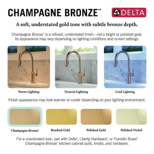 Delta Trinsic Spring Gold Touch2O Touchless Technology Single