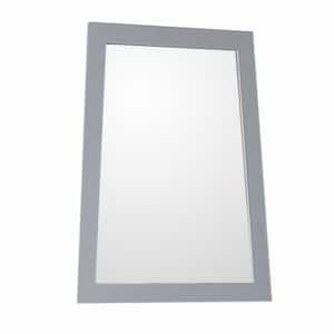 Lorenzo 22 in. W x 28 in. H Framed Trapezoid Bathroom Vanity Mirror in Light Gray