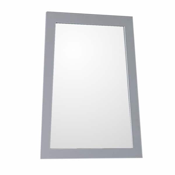 Bellaterra Home Lorenzo 22 in. W x 28 in. H Framed Trapezoid Bathroom Vanity Mirror in Light Gray