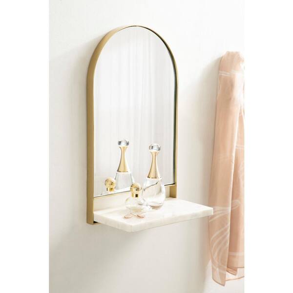 Kate and Laurel Chadwin Modern Arched Mirror with Marble Shelf, 20