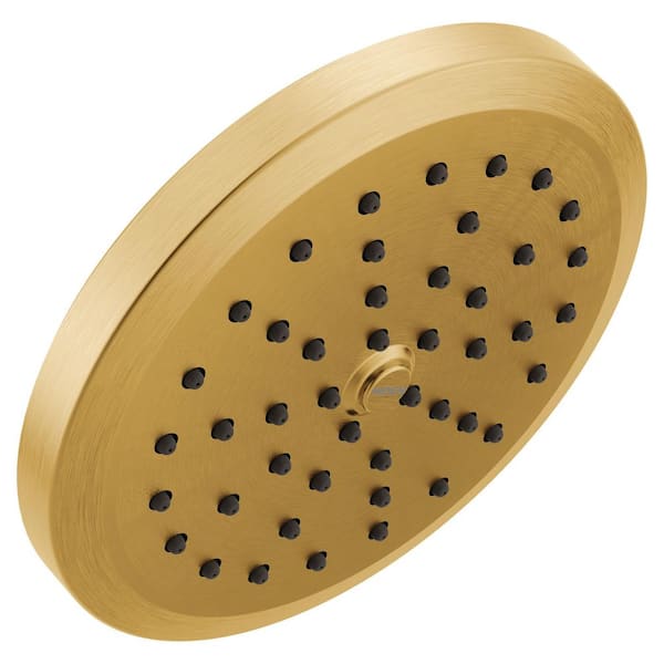 Greenfield 1-Spray Pattern with 2.5 GPM 6.75 in. Wall Mount Fixed Shower Head in Brushed Gold