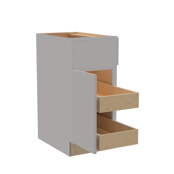 Hargrove 12 in. W x 24 in. D x 34.5 in. H Assembled Plywood Base Kitchen Cabinet in Veiled Gray with 2ROT Soft Close LH