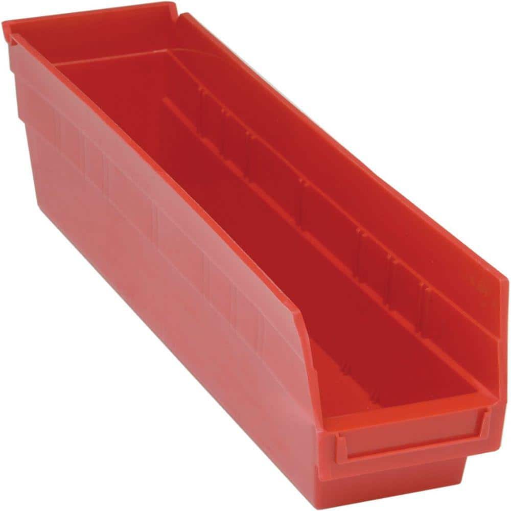 Store-More 6 in. Shelf 8 Qt. Storage Tote in Red (20-Pack)