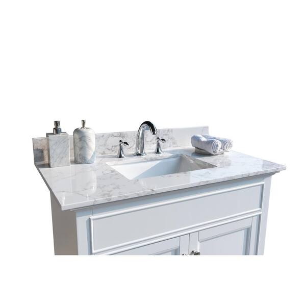 Xzkai 37 in. W x 22 in. D Ceramic White Rectangular Single