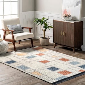 Dolores Geometric Maze Fringe Beige 5 ft. 3 in. x 7 ft. 6 in. Area Rug