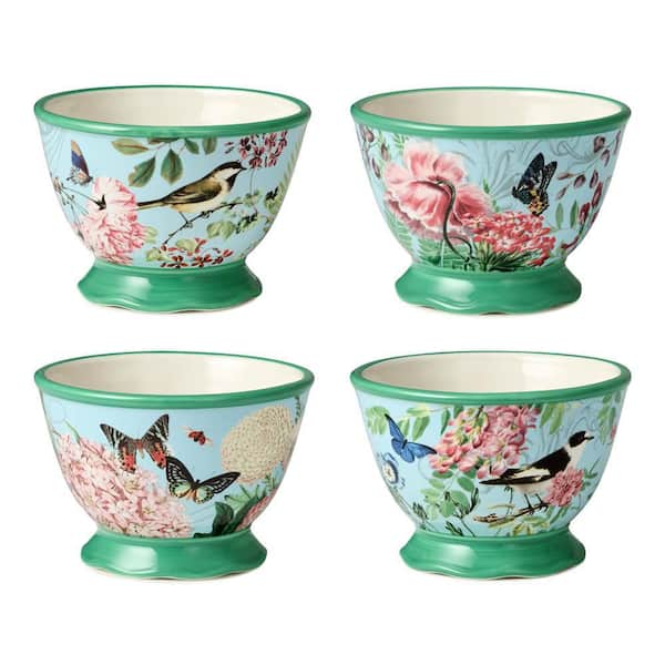Certified International Flora 20 fl. oz. Multi-Colored Ceramic Ice Cream Bowls (Set of 4)