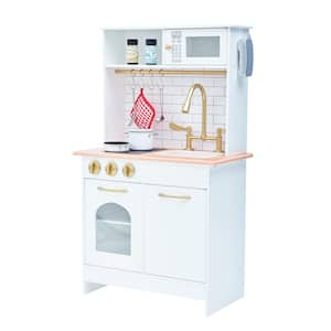 Little Chef Boston Modern Play Kitchen in White/Wood