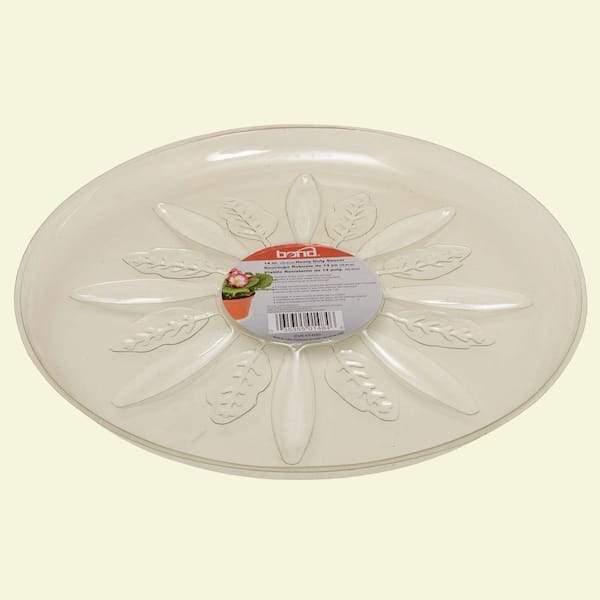 Bond Manufacturing 14 in. Heavy Duty Clear Plastic Saucer (12-Saucers per Pack)