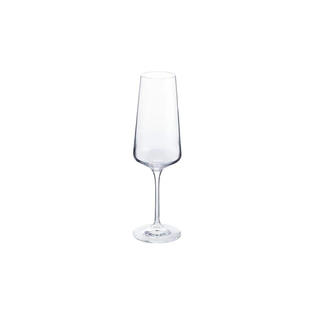 Fineline Renaissance 2807 7 oz. Clear Plastic 1-Piece Champagne Flute -  6/Pack