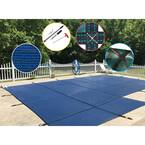 Water Warden 16 ft. x 38 ft. Rectangle Blue Mesh In-Ground Safety Pool ...