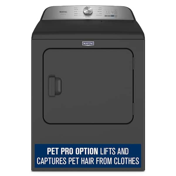 7.0 cu. ft. Vented Pet Pro Electric Dryer in Volcano Black