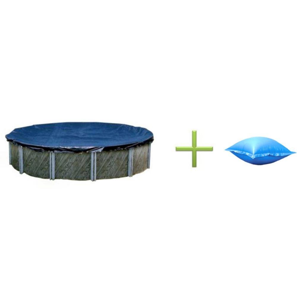Swimline 18 ft. Round Above Ground Swimming Pool Winter Cover and 4 ft