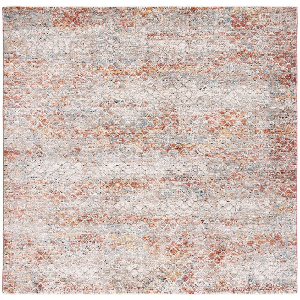 Valencia 6 ft. x 6 ft. Beige/Rust Marble Trellis Square Area Rug price history on PriceWatchPro