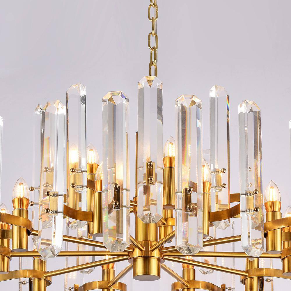 Elegant 25.5" Chrome Crystal Tiered Plug-in Chandelier