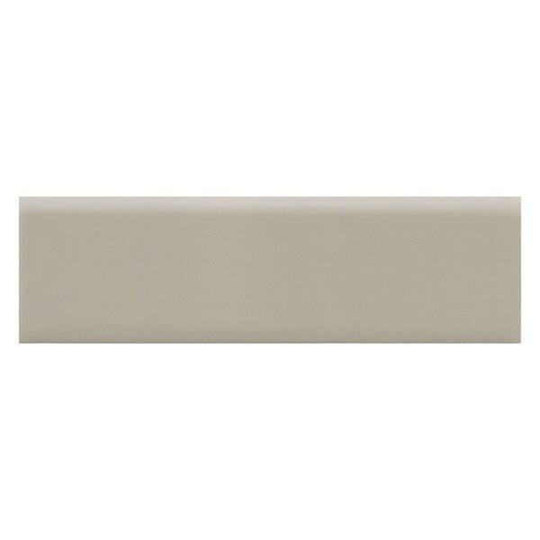 Daltile Modern Dimensions Architectural Gray 2-1/8 in. x 8-1/2 in. Ceramic Surface Bullnose Wall Tile-DISCONTINUED