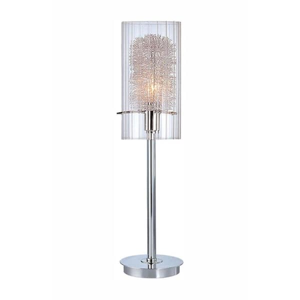 Illumine Designer Collection 21 in. Chrome Incandescent Table Lamp