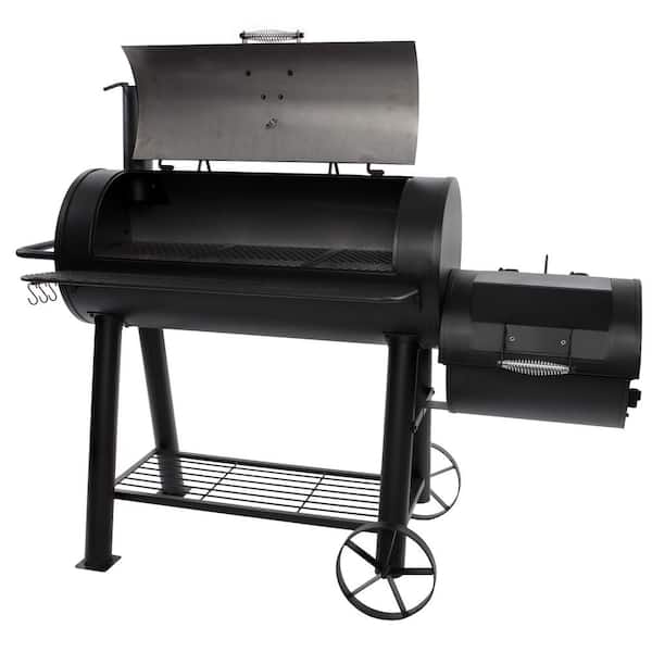 Char-Griller Smokin' Champ Charcoal Grill Offset Smoker in Black 1733 - The  Home Depot