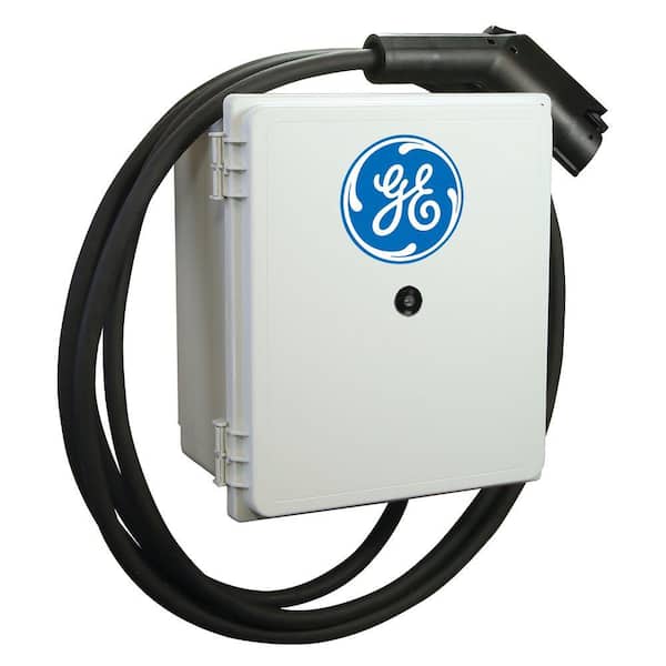 GE EV Charger Indoor/Outdoor Level-2 DuraStation Wall Mount with 18 ft. Cord