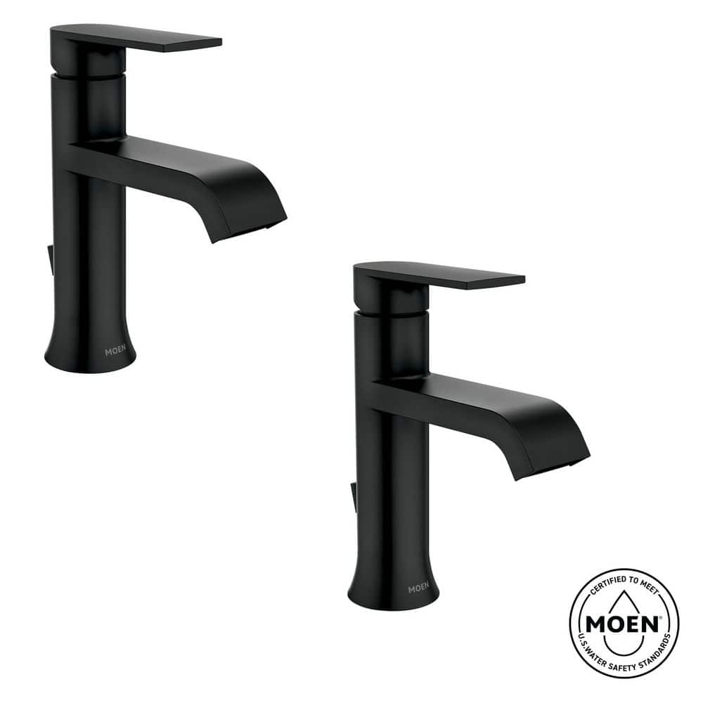 Genta Single Handle Single Hole Bathroom Faucet with Drain Kit Included in Matte Black (2-pack) price history on PriceWatchPro