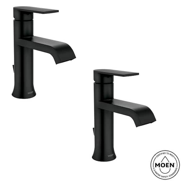 Genta Single Handle Single Hole Bathroom Faucet in Matte Black (2-pack)