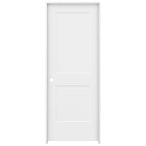 30 in. x 80 in. 2 Panel Monroe Primed Right-Hand Smooth Solid Core Molded Composite MDF Single Prehung Interior Door