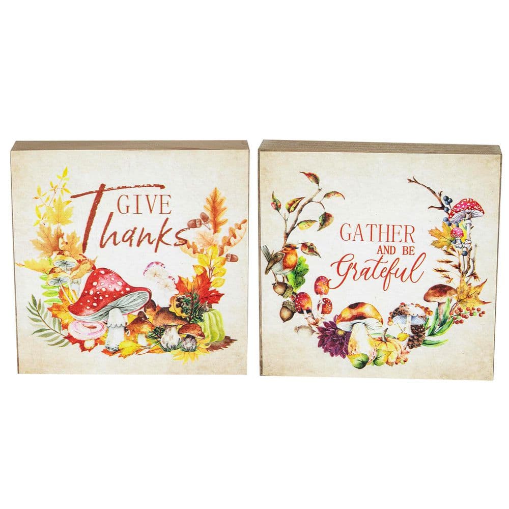 Give Thanks and Be Grateful Fall Harvest Signs-4.75 in. (Set of 2) price history on PriceWatchPro