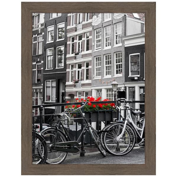 Amanti Art Hardwood Mocha Narrow Wood Picture Frame Opening Size 18 x 24 in.