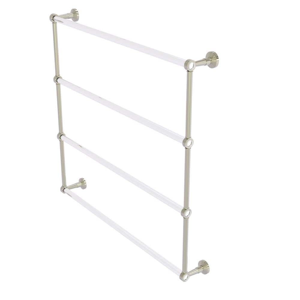 Polished Nickel and Acrylic Wall Mounted Ladder Towel Bar