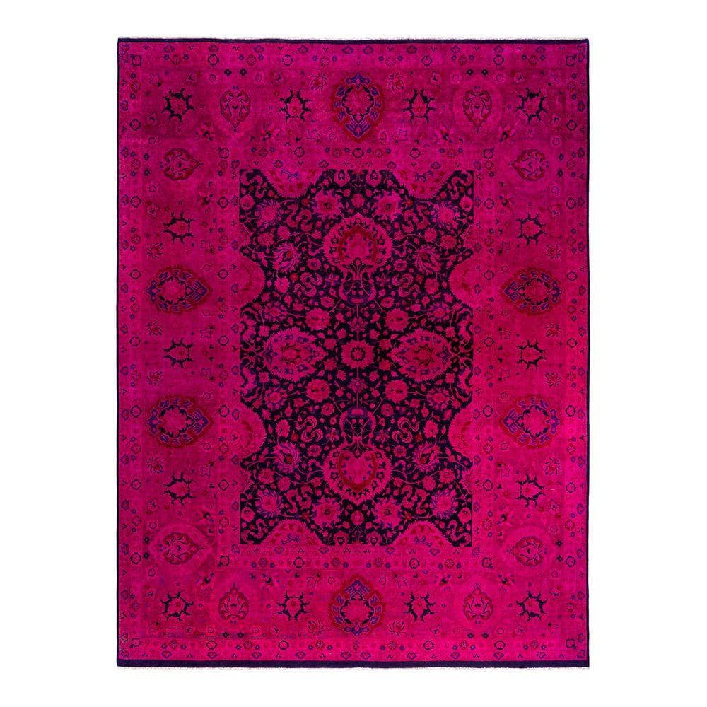 Pink Rug Hbo Chloe & Olivia Home Overdyed Pink 9 ft. x 12 ft. Solid Wool Indoor Area ...